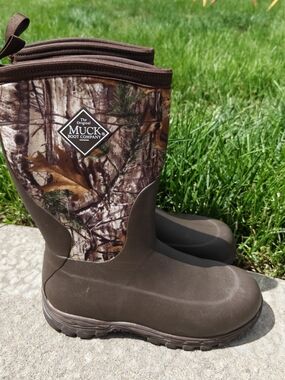 The Original Muck Boot Company Kids Rugged II Brown Camo Rubber Boots Size 6